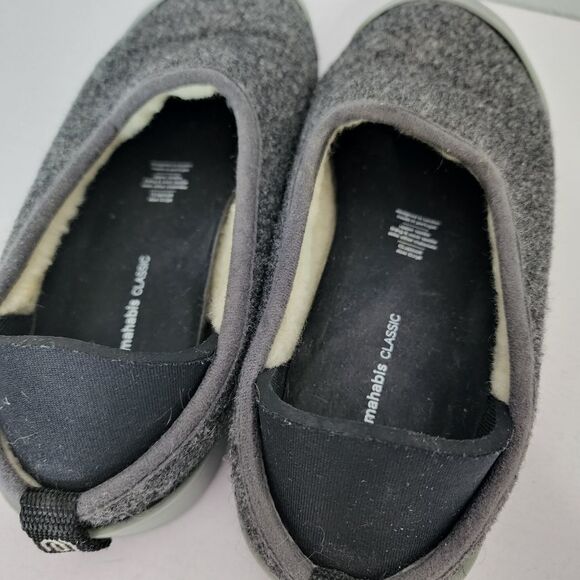 Mahabis Classic Wool Grey Removable Sole Slippers 38 - Picture 3 of 6